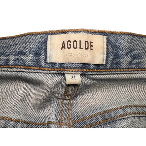 AGOLDE Womens Jeans Size 31 Cherie High Rise Light Wash Straight Leg Distressed‎ - Picture 4 of 11